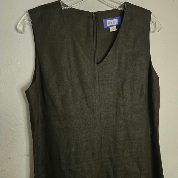 100% Linen Black Sleeveless Maxi Dress Size 12 Summer Fairy Grunge Classic - Picture 4 of 16